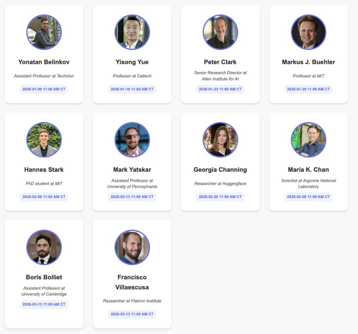 ChenhaoTan's tweet image. Happy new year! The AI &amp;amp; Scientific Discovery Seminar is returning this quarter. 

Last quarter was incredible, from protein design to AI scientists to automated bio labs. Huge thanks to all our amazing speakers and attendees 🙌

We’re kicking off Winter Quarter with an 🔥…