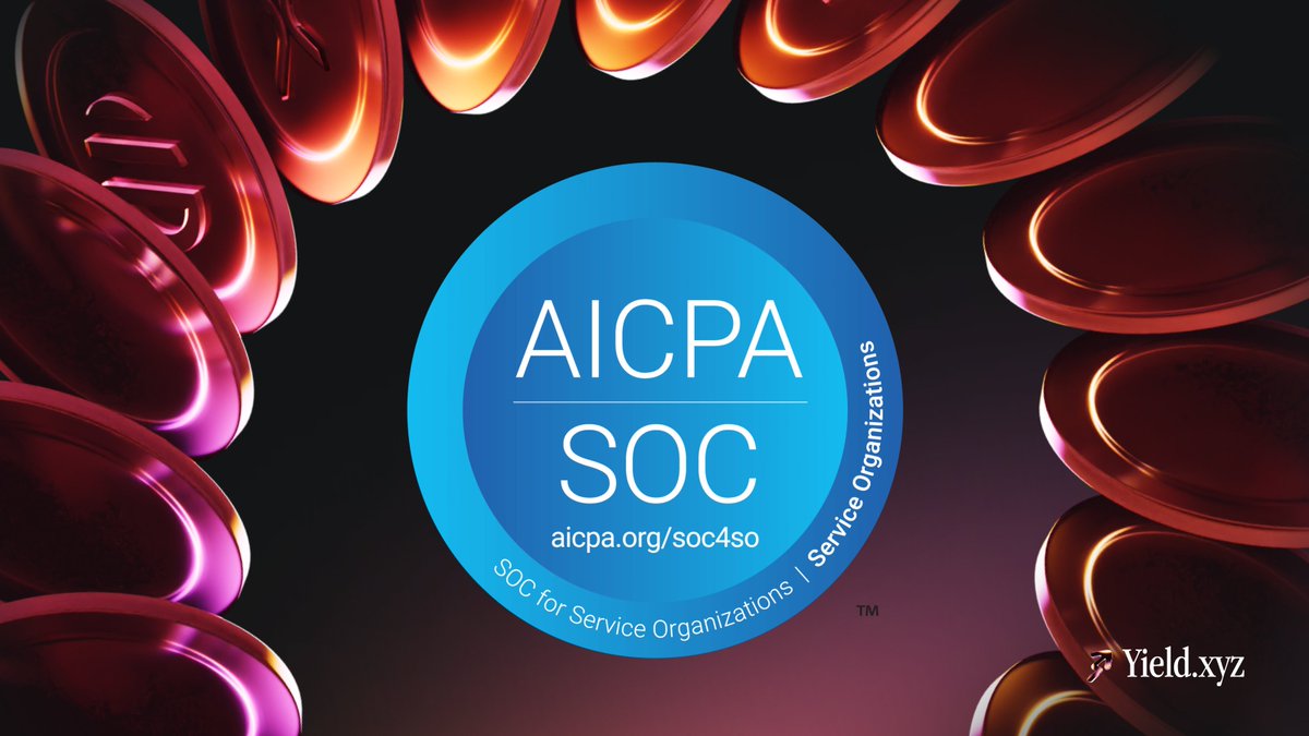 SOC 2 compliant 🛡️

As yield becomes embedded across wallets, fintechs, and institutions, security can’t be optional.

And at Yield.xyz, we’re constantly raising the bar. SOC 2 is an important step in formalizing the controls and reliability standards we operate