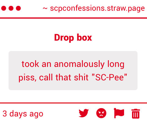 SCPConfession's tweet image. Thank you for your submission
