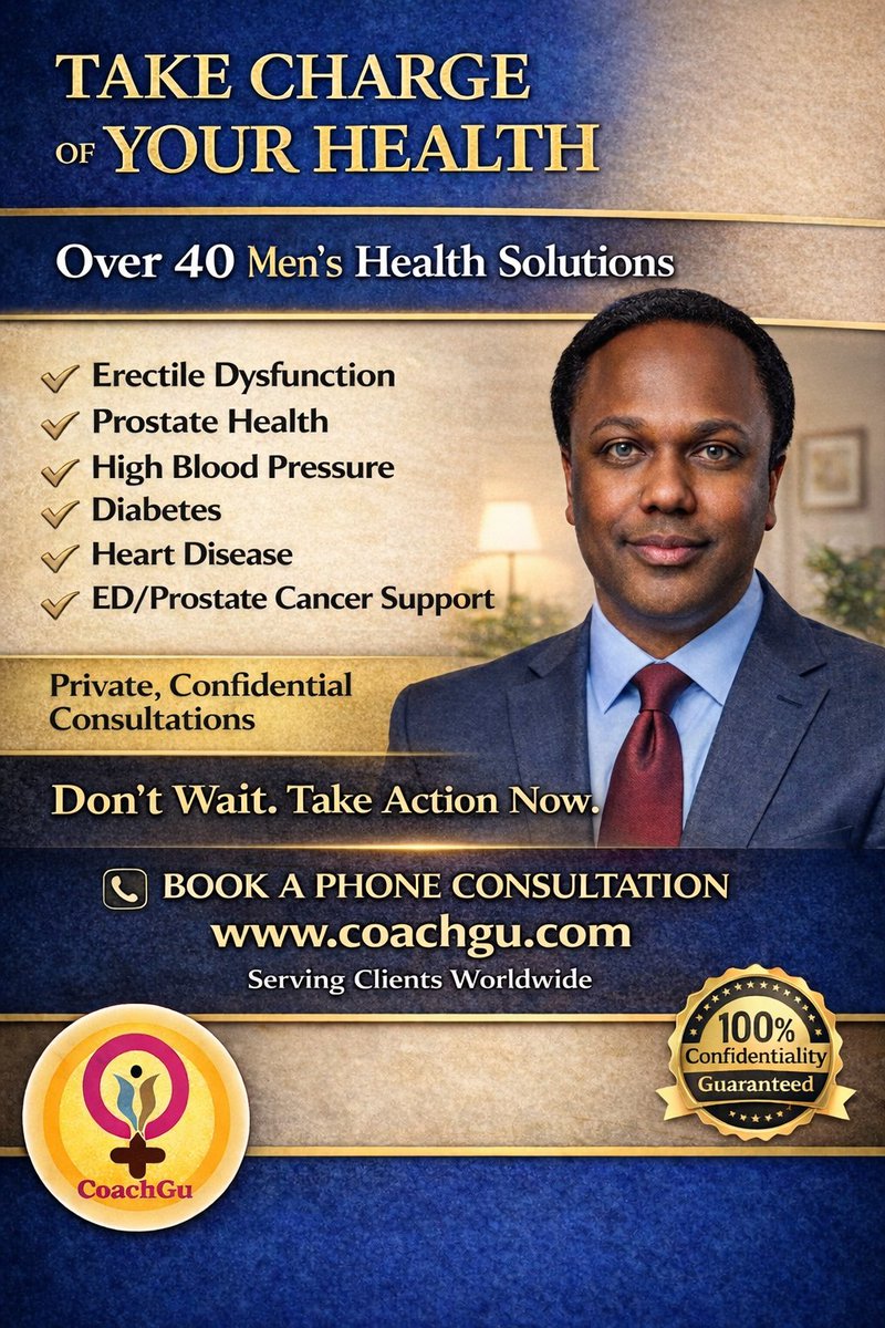MyCoachGu's tweet photo. Over 40 and concerned about your health? You don’t have to guess. You don’t have to wait. We offer private, confidential phone consultations focused on real-world men’s health solutions — discreet, respectful, and results-oriented. If your health matters, act like it does.
📞 Book today: https://t.co/Xy2E69jxrO - coach.gu@yahoo.com
🌍 Serving clients worldwide
#MensHealth
#Over40Health
#HealthAfter40
#PrivateConsultation
#WellnessMatters
#ProstateHealth
#EDSupport
#TakeControl
#HealthyMen
#GlobalWellness
@WestEndFM @Courts242 @BNTBahamas @Golf242 @Rotary242 @Lions242 @Junkanoo242 @Solar242 @AGBahamas @ewnewsbahamas @GuardianNassau @Tribune242 @BahamasPress @OurNewsRev @ZNSDigital @ZNSBahamas @op_znsbahamas @guardianradio96 @BahamasWeekly @More94FM @KISSFM961 @Star1065 @Power1045 @Hot917FM @BahamaJournal @BahamasLocal @BahamasTourism @BahamasChamber @BahamasFilm @BahamasRealty @BahamasHotels @NEMA242 @BahamasRedCross @RBPFPolice @Courts242 @AGBahamas @Stats242 @Solar242 @BNTBahamas @Rotary242 @Lions242 @Junkanoo242 @Swim242 @Football242 @Tennis242 @Live242 @Memes242 @BahamasLocal @BahamasHotel @BahamasTaxi