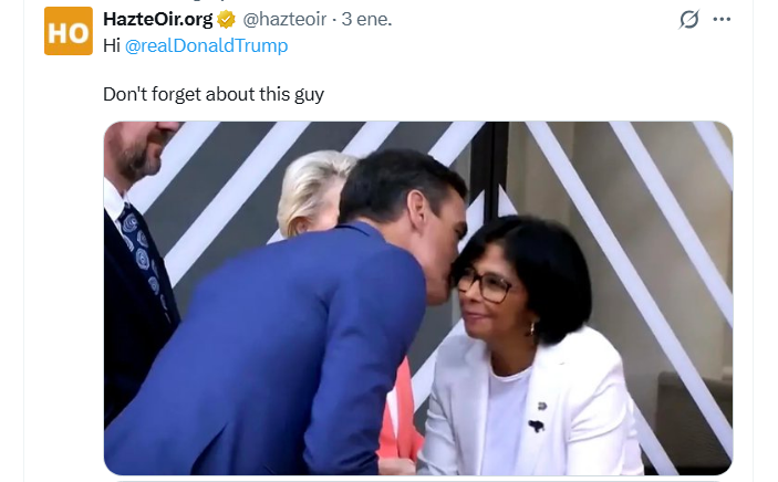 JulianMaciasT's tweet image. Fran Rivera no fue el único que pidió a Trump bombardear España y secuestrar al presidente del gobierno. Hazte Oír y sus dos financiados Negre y Vito Quiles insinuaron lo mismo.
Podrían cometer delito por el artículo 581 del Código Penal con pena de prisión de 15 a 20 años.