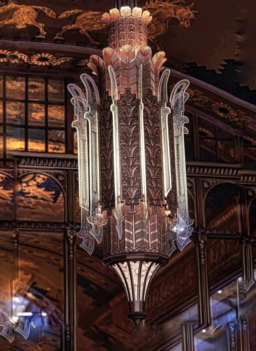 Art Deco light fixture at the Fred French Building, Midtown Manhattan, NY, 1927.