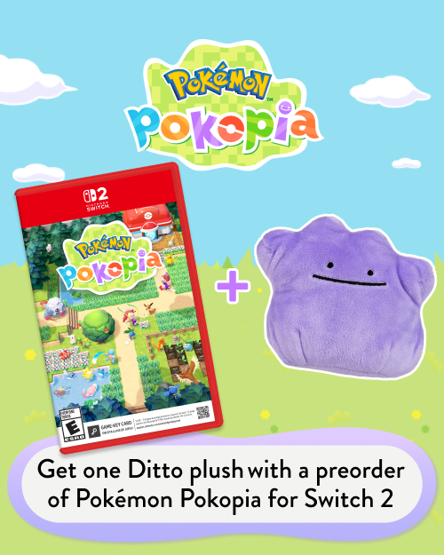 Pokemon's tweet image. Get ready to get cozy, gamers! 🌱

Receive a Ditto Sitting Cuties plush with a preorder of Pokémon Pokopia for Switch 2 from Pokémon Center.
Preorder now 🔗 pkmn.news/Pokopia_GWP