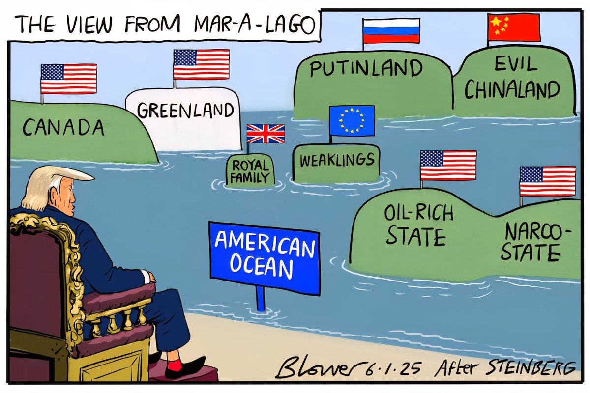 Patrick Blower <a href="/blowercartoons/">patrick blower</a> on #Trump #venezuelainvasion #venesuela <a href="/Telegraph/">The Telegraph</a> – political cartoon gallery in London original-political-cartoon.com