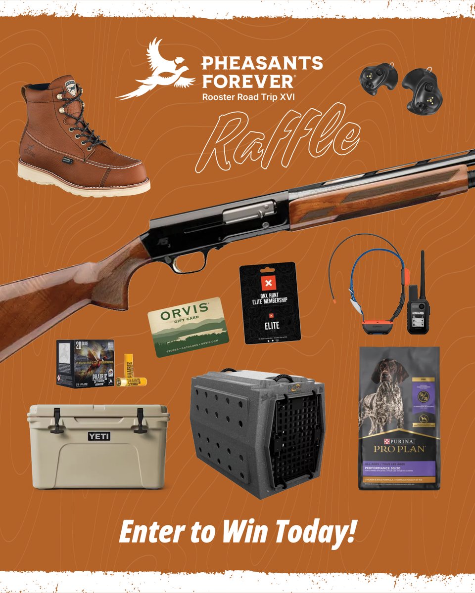The Rooster Road Trip Raffle Is Here! 

Sunrises on the prairie. Good bird dogs. Gear that works as hard as you do.
The Rooster Road Trip Raffle celebrates everything we love about upland hunting. Every product in the raffle is built for chasing roosters and coveys across the