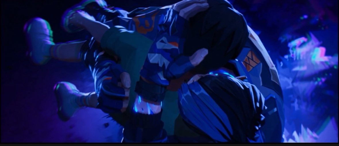 (1/4) From what we know Yoru somewhat needs his hands to teleport and leave / enter Rifts. He is probably so scared. His hands are FULL. And he has to navigate still? Without his mask so he cannot even see clearly entirely.  

#Yoru #VALORANT