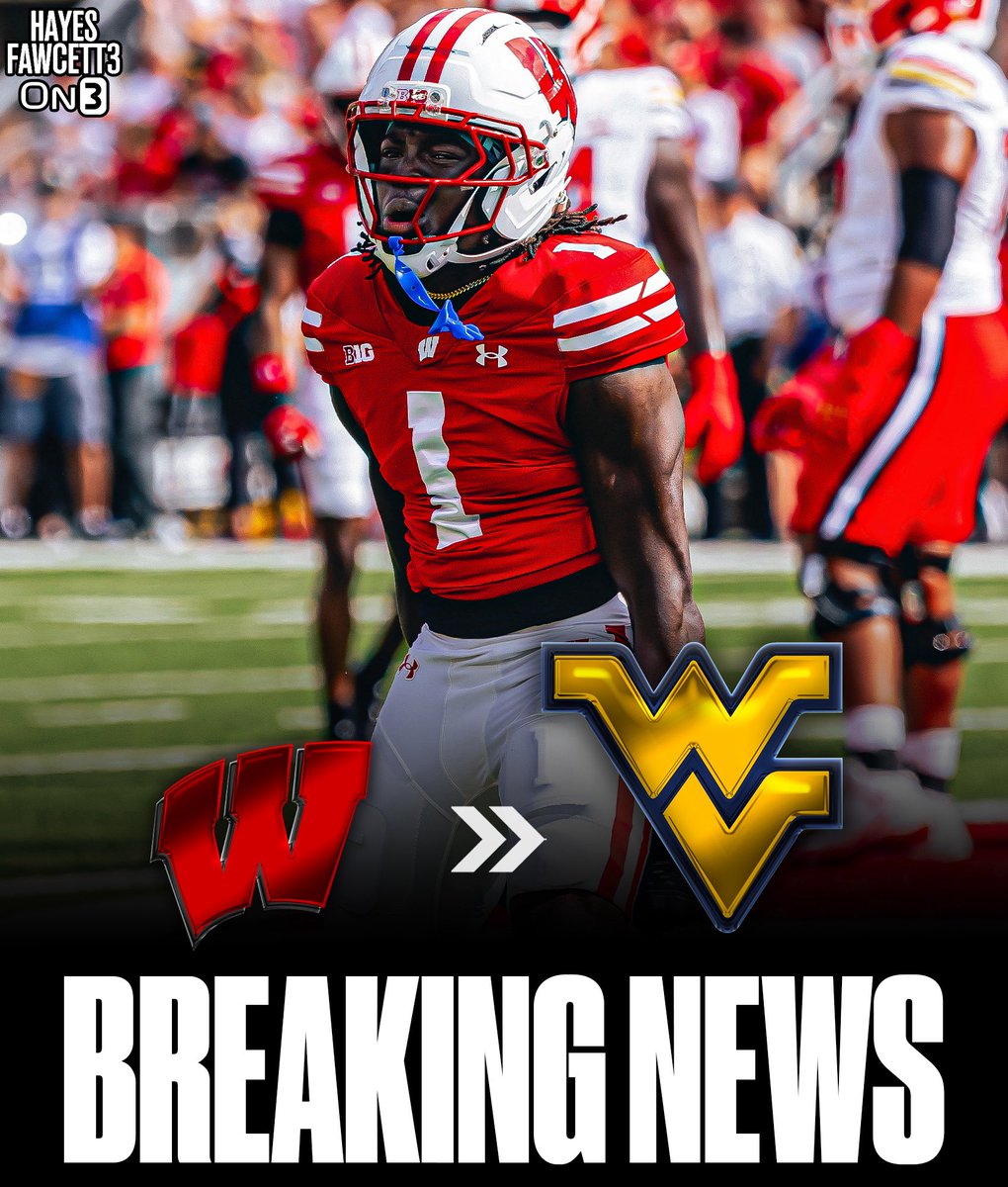 Hayesfawcett3's tweet photo. BREAKING: Wisconsin transfer CB Geimere Latimer has Committed to West Virginia, he tells @on3

Through 3 seasons he’s totaled 79 tackles, 4 INT, 5 PD, and 2 FF

He’ll have 1 year of eligibility left

https://t.co/RlUbB6Fk7q https://t.co/XKar7GS7Di