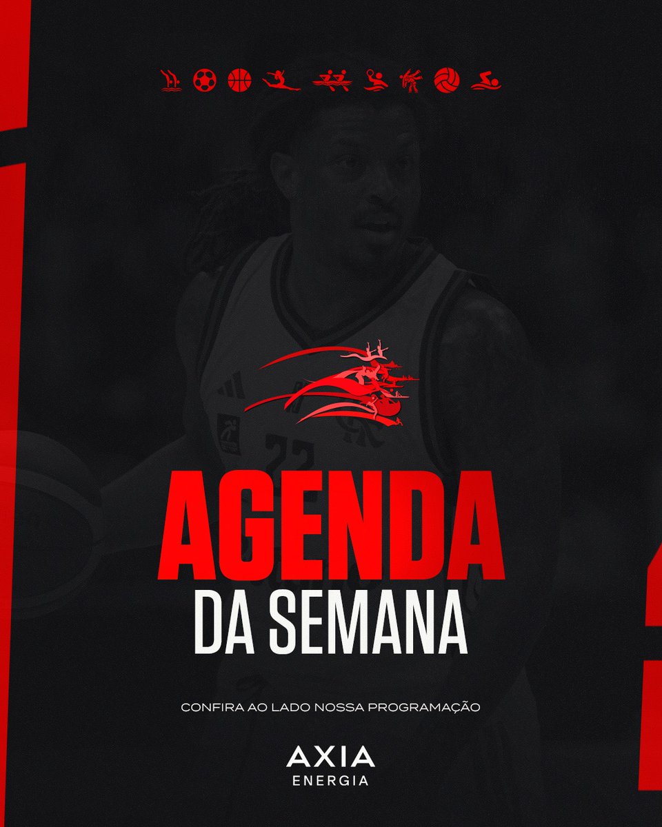 TimeFlamengo's tweet photo. AGENDA DA SEMANA DO TIME FLAMENGO NO AR, NAÇÃO! ❤️🖤
Apoio: @axiaenergiaof #AXIAFla #calendario https://t.co/eH6AqJ12bN