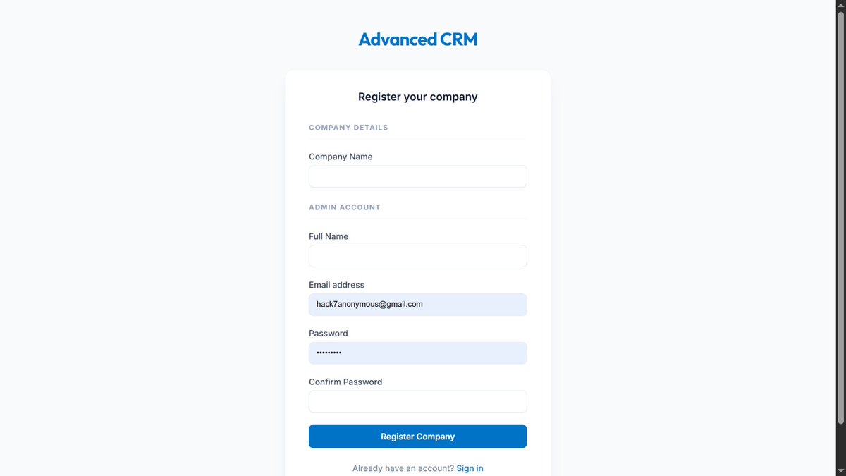 codebyhweb's tweet photo. Day 2 of building an advanced CRM.

Today I implemented authentication — registration, login, session handling, and password hashing.

#BuildInPublic #Laravel #SaaS #CRM #SoftwareEngineering https://t.co/i6ZH1Npipn