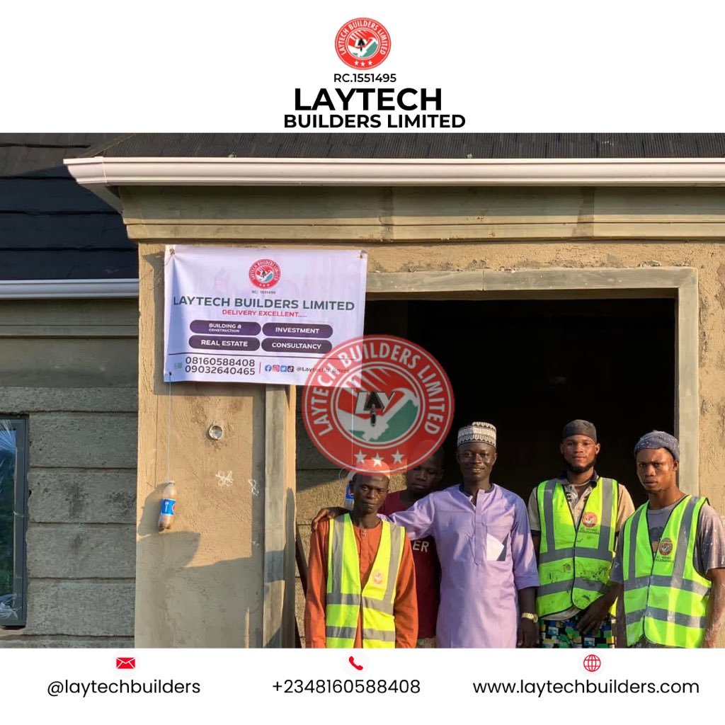 Laytechbuilders's tweet image. ￼0816 058 8408

2026 marks the beginning of a new chapter of excellence, guided by vision, consistency, and an unwavering commitment to quality.

Kolapo Olalekan Muhaymin
CEO, Laytech Builders Limited.
📞 +234 816 058 8408

🔗 Personal profile:
facebook.com/share/1Br3af55…
