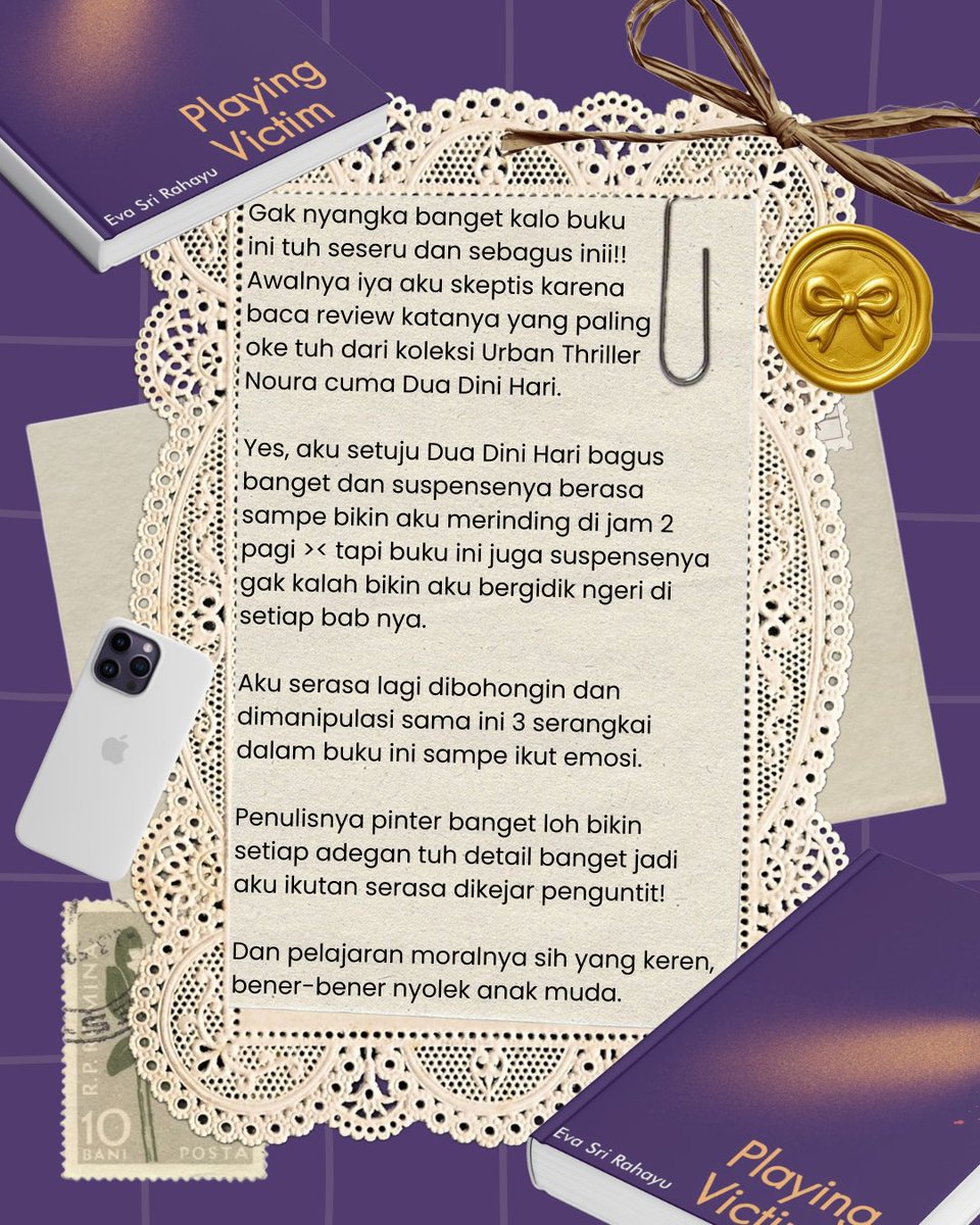 ⊹ ࣪ ˖ Finished
📚 Playing Victim
🖋️ Eva Sri Rahayu
⭐ 4.5/5
────୨ৎ────