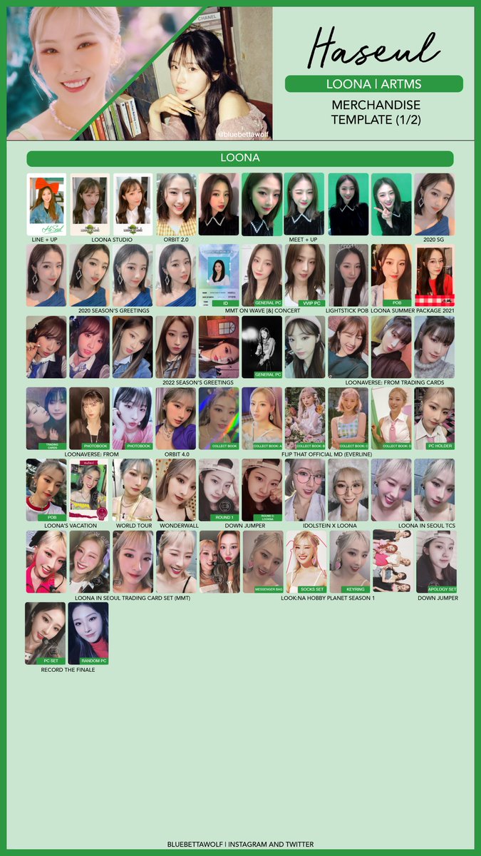 Loona / ARTMS - Heejin and Haseul Merchandise Photocard Template