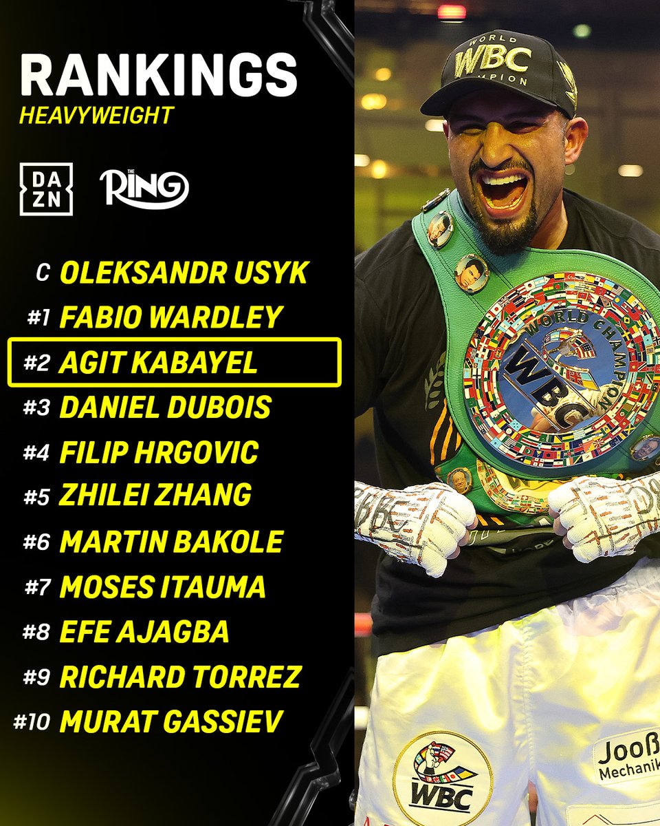 The #2 Heavyweight gets into action this Saturday! <a href="/ringmagazine/">Ring Magazine</a> 

#KabayelKnyba | Jan 10 | Live on DAZN