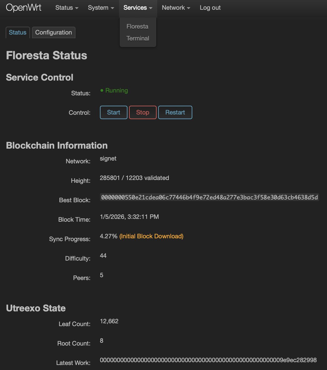 luisschwab_'s tweet image. Running Floresta (on my router)