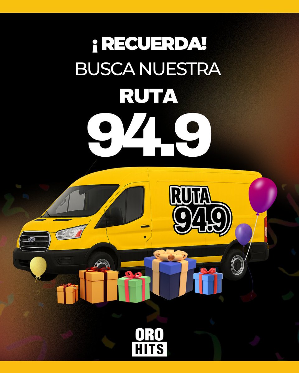 🚐 El martes se disfruta más cuando la Ruta 94.9 aparece con música, premios y una vibra que te ayuda a seguir la semana con energía. 🎶🚐
✨Sigue la ruta y déjate sorprender.

👉 Descubre la Ruta del día en orohits949.com