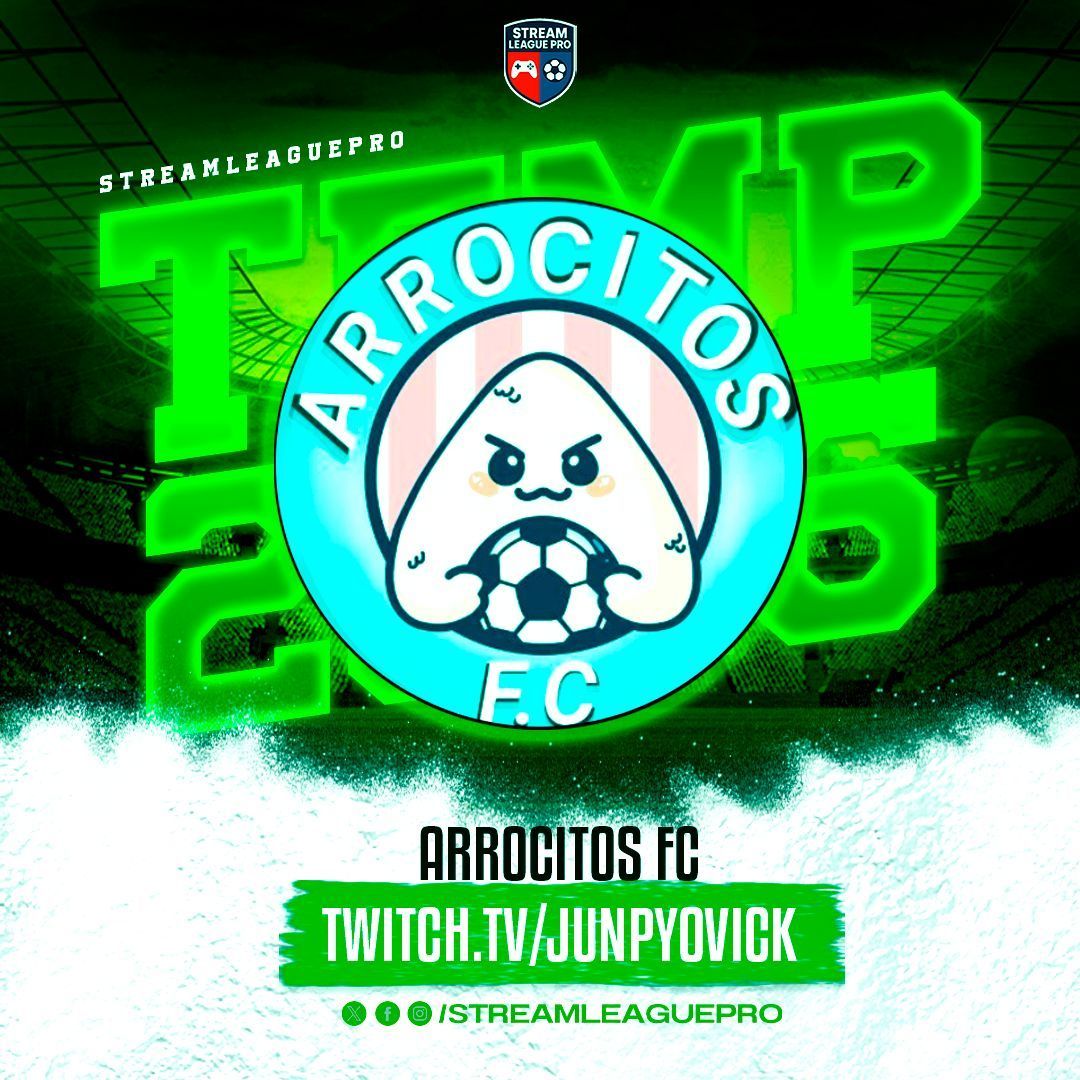 StreamLeaguePro's tweet photo. 🍚🔥 @ArrocitosFC llega a la liga como equipo de comunidad: liderados por Junpyovick e inspirados por @RenRize, vienen a dejar huella e imponerse sobre quien sea. ¿Listos para su era?
#StreamLeaguePro2026 ⚽💥 https://t.co/AygRBo0b5L