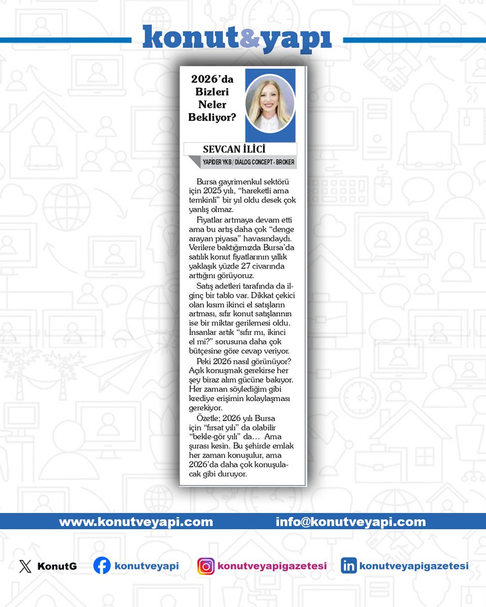 📌Gazetemizin köşe yazarlarından Sevcan ilici, bu sayıda 'Kazanç daraldıkça tüketim neden artıyor? "2026'da Bizleri Neler Bekliyor" başlıklı yazısı ile güncel gelişmeleri değerlendirdi.
