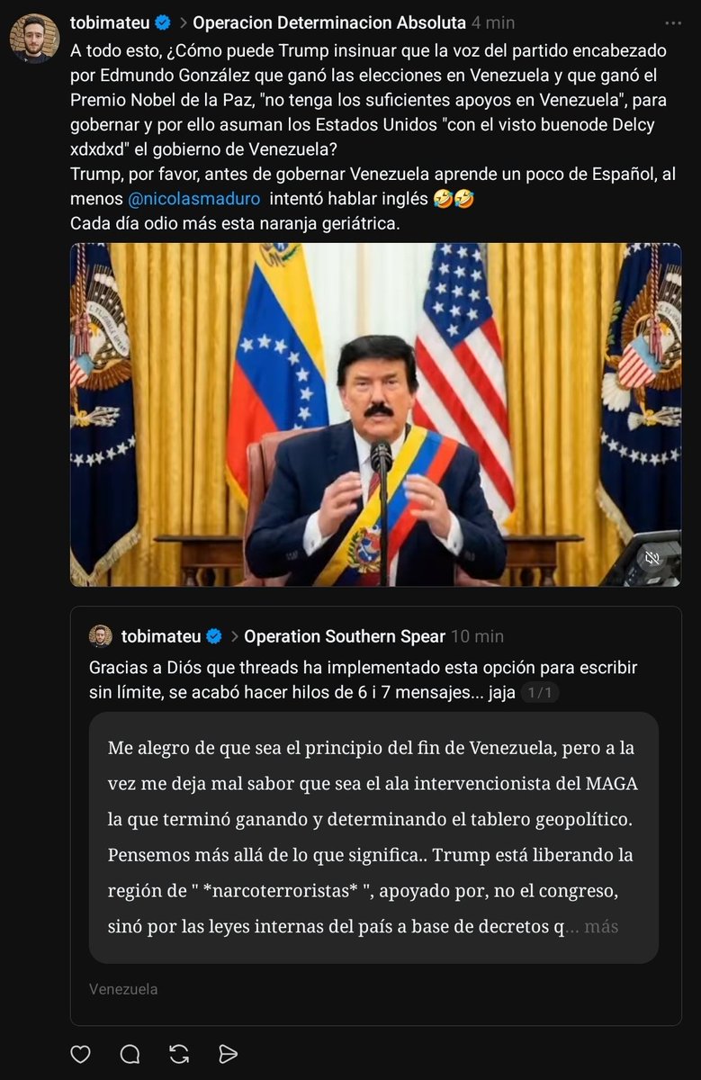 tobimateu's tweet photo. https://t.co/9VI4fqiFUg

Dejad Twitter iros a Threads, hay menos toxicidad, desinformaxión, y se puede regular el contenido político que se quiere ver,... aunque hay más p3der4stas XD

Y se puede escribir todo el texto que quieras, como hice en mi Thread seguid el link ;p https://t.co/eElyk95Rmo