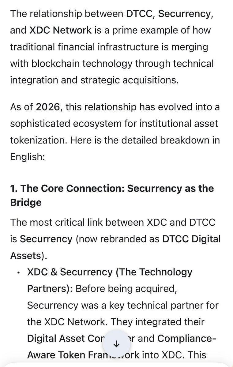 synergy0421's tweet photo. The fact that #DTCC's internal tokenization engine (#Securrency/#ComposerX) was built and tested alongside #XDC‼️ gives the #XDC‼️ Network a massive competitive advantage. As #Nasdaq and #DTCC move toward T+0 (Instant) settlement in 2026 https://t.co/0ovWvFn44Y