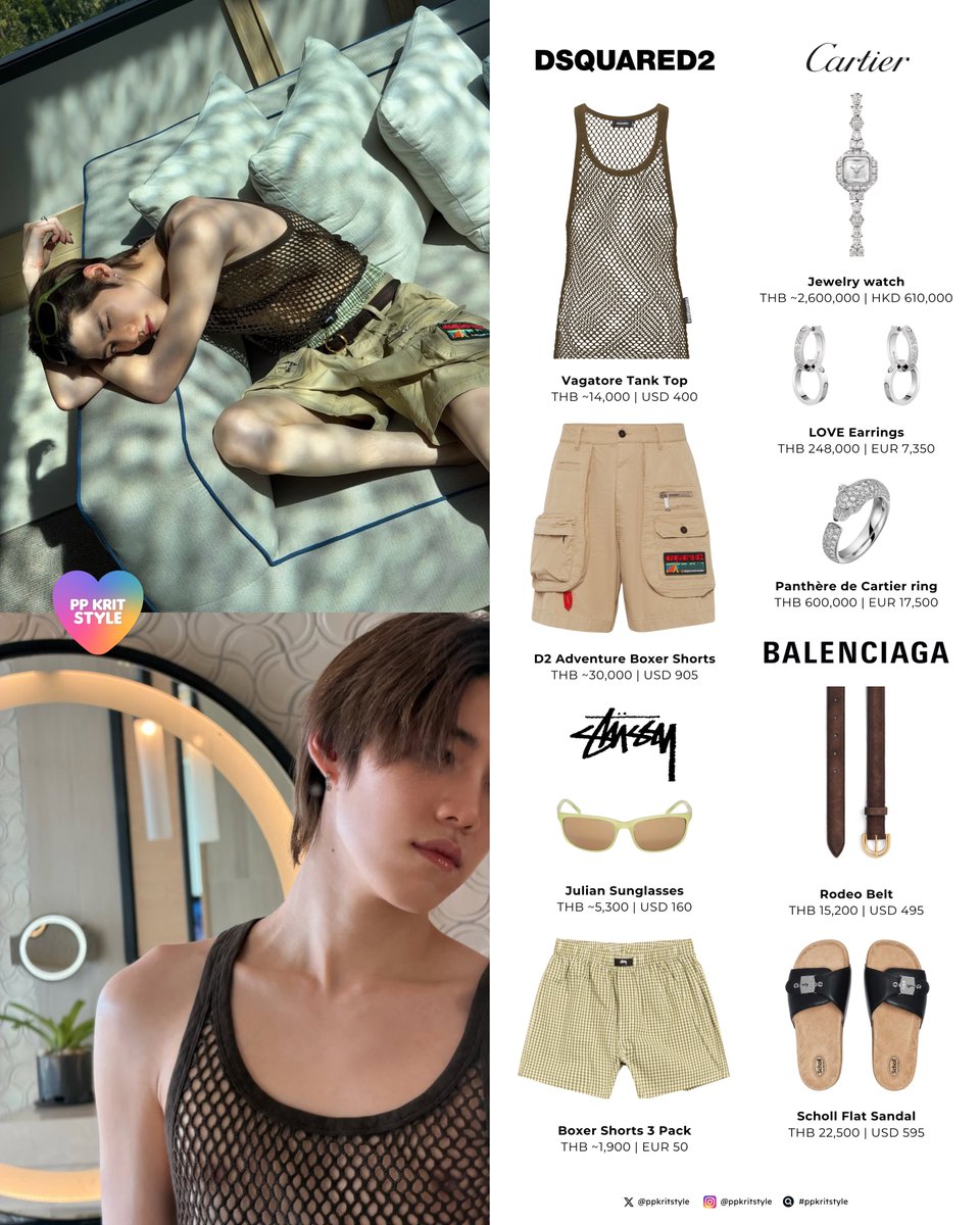 〰️ <a href="/ppkritt/">ppkrit</a> 260105 update

#Dsquared2 Vagatore Tank Top, D2 Adventure Boxer Shorts
#Cartier Jewelry Watch, Love Earrings, Panthère de Cartier Ring
#Balenciaga Rodeo Belt, Scholl Flat Sandal
#Stussy Julian Sunglasses, Boxer Shorts 3 Pack

#PPKritt #PPKritEntertainment
#ppkritstyle