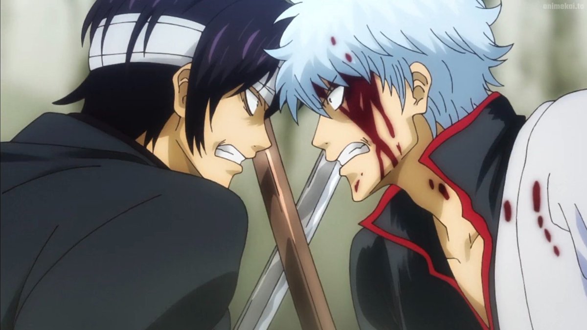 reioftheikeda's tweet image. Gintama episode 304, “Those Who Protect Everything” (万事を護る者達), aired 10 years ago today in the Gintama anime on January 6, 2016.

The showdown between Gintoki and Takasugi in the Shogun Assassination arc, began in this episode.