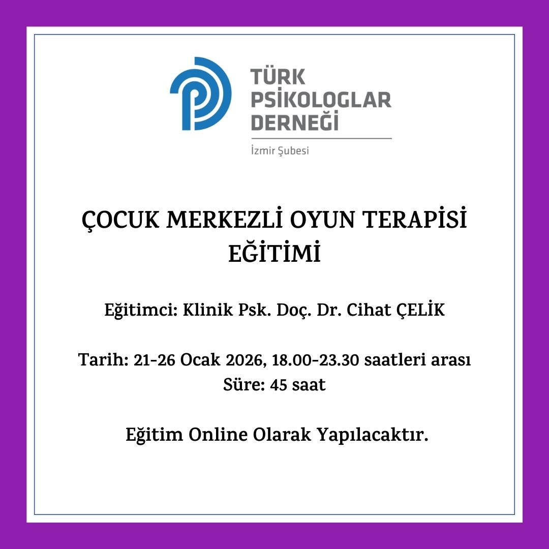 TPDizmir's tweet photo. Oyun Terapisi (Çocuk Merkezli Oyun Terapisi) Eğitimi 

TPD Üyesi Psikolog : 19.500,00 TL  KDV Dahil
EĞİTİM MATERYALLERİ FİYATA DAHİL DEĞİLDİR:

 İletişim: 0533 482 55 22 https://t.co/gjj5Er3Zn9