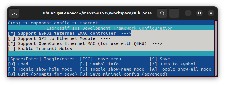 nact25's tweet photo. ESP-IDF V5.5.2にはEthernetの設定がmenuconfigの中にdefualtで存在してる。ESP32-P4-Function-EV-Boardに対応しいたからかな? W5500もあるぞ。ポート割付はどこ?? いまさら感が満載だけどmros2-esp32の有線化で��前よりreadmeでの説明が少なくて済むかも?? https://t.co/tfaBgHcWmT