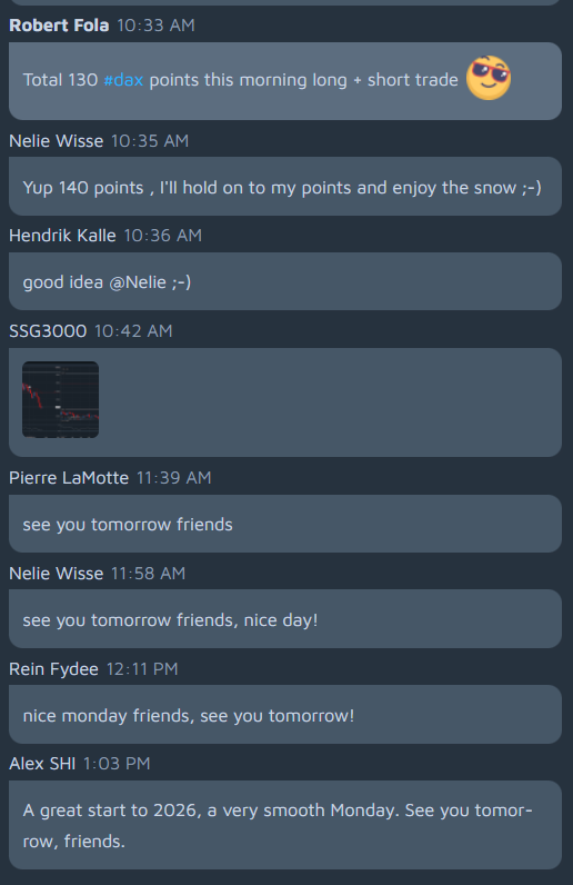 Monday, January 5, 2026

The Long and Short positions are good for 140 #dax points!

Members are happy! ssg3000trading.com