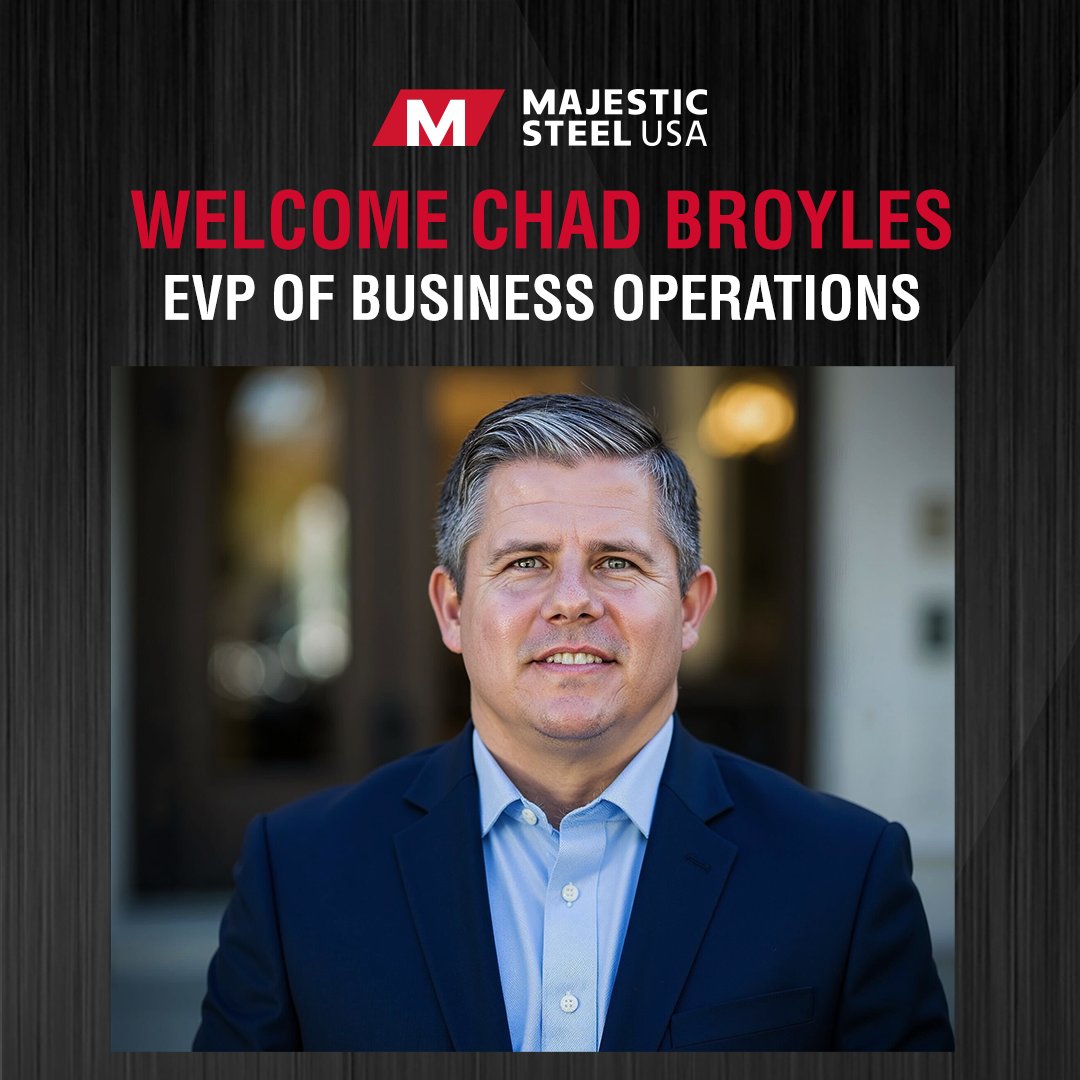 MajesticSteel's tweet image. 🚨 Majestic Steel USA Strengthens Executive Leadership, Naming Chad Broyles EVP of Business Operations. Learn more here:
prnewswire.com/news-releases/…

#KeepBuilding #MajesticSteelUSA #AmericanManufacturing #SteelIndustry #Operations #SupplyChain