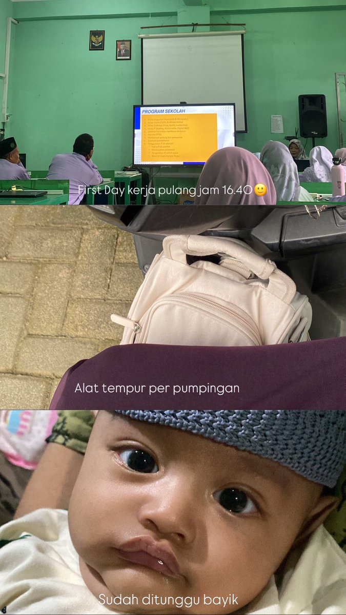 ArisnaFw's tweet photo. Mantap sekali hari ini pertama kali masuk sekolah dan pertama kali kerja setelah cuti langsung pulang jam 16.40, untung siang sempet pulang nengokin bocil https://t.co/OOoIZ8VX08