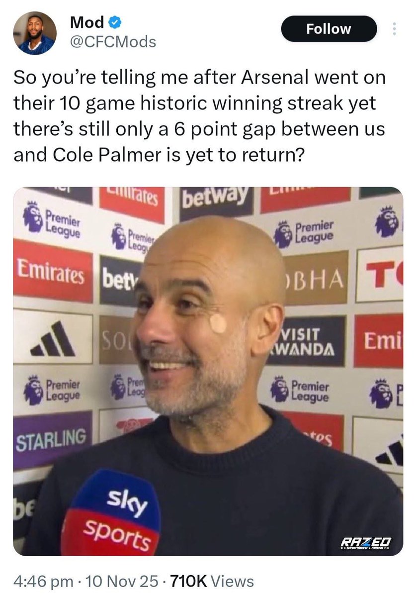 Cole Palmer returned.

Gap is now 17 points.