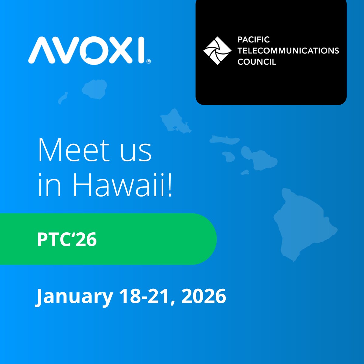 At #PTC26, the focus is next-gen #digitalinfrastructure.
<a href="/AVOXI/">AVOXI</a> provides the software solution for the essential human element: Enterprise voice.

Let's chat in Honolulu: hubs.la/Q03X-btj0
