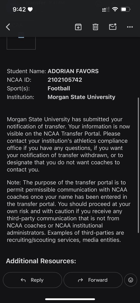 AdorianFavors's tweet photo. I am now officially in the NCAA transfer portal! Thank you God for every opportunity received and to be granted! https://t.co/OTS3a6xsJr