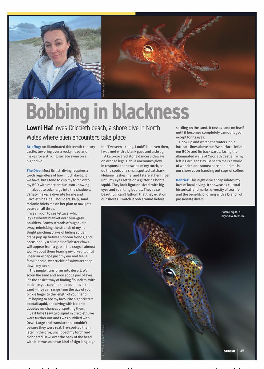 Grateful to have my ‘Dive to Remember’ entry published in issue 162 of SCUBA magazine 🐟🐠🐬🐡🐳🧜🏼‍♀️

#bsacdivers #writingcompetition