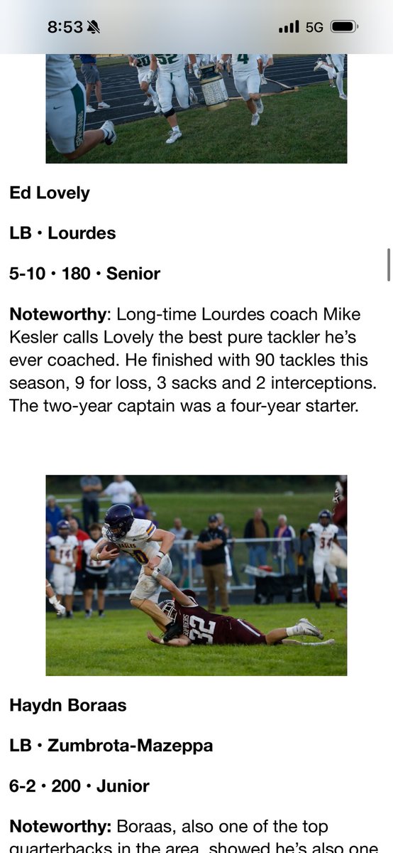 EdLovely30's tweet photo. 3x All District
4 year Starter 
2x Captain 
Team MVP 
LB/ATH 5’10 190 - C/O 26
Rochester, MN - Lourdes High School  3.3 GPA - 4.6 40

@CoachBorgerding @CoachR_Bailey @CoachMikeUWPlat @Ryan_Munz @CoachShackUWP @CoachKensey @CoachWhiteUWL @ProMNAthletics @PrepRedzoneMN https://t.co/et0PES9fAk