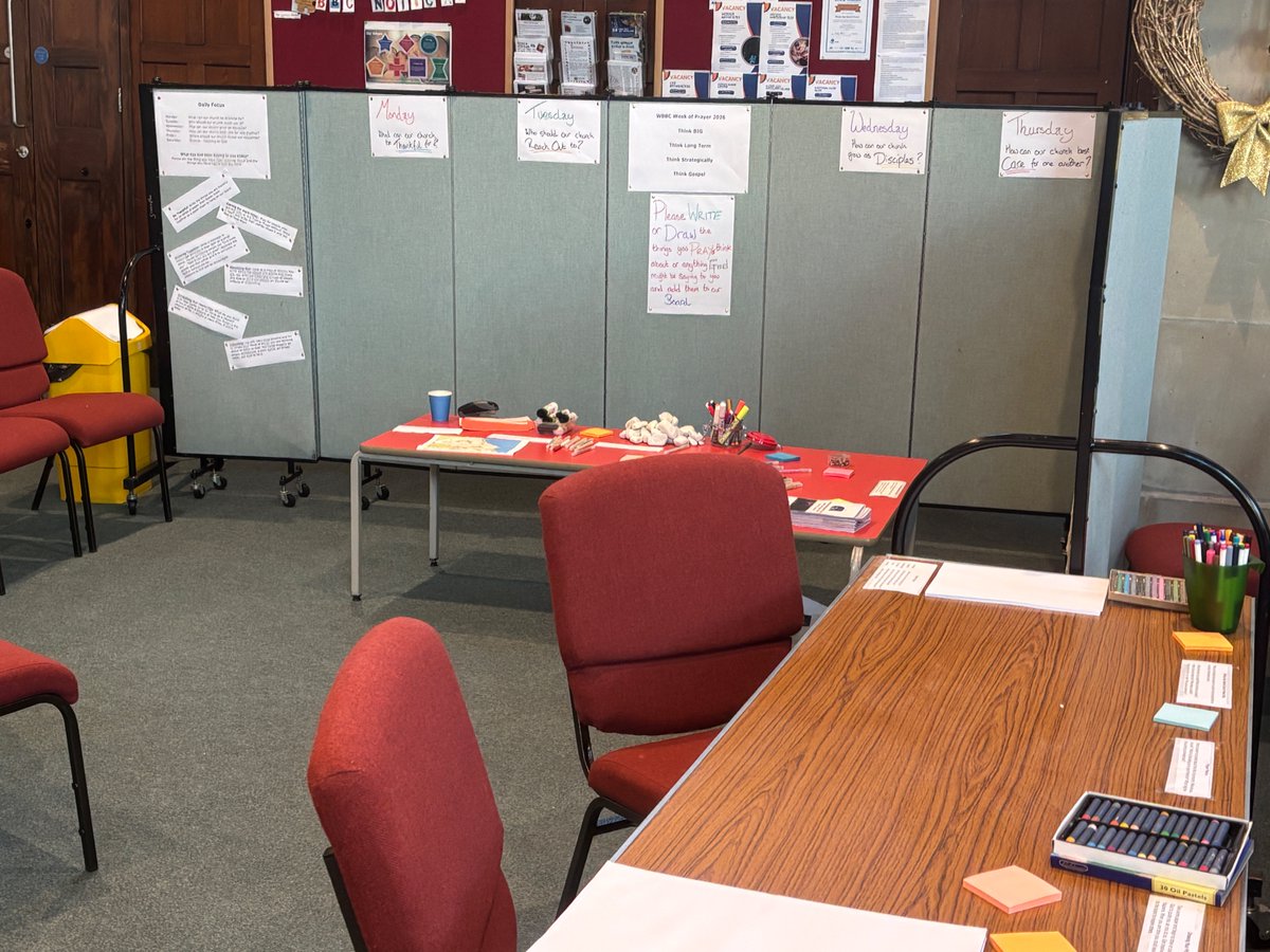 WBBCUK's tweet photo. Our prayer space is all ready for our week of prayer. We'd love you to pop in during our opening hours this week and join us in praying for God's guidance.
You can also use the link below to download our prayer guide.
https://t.co/1nPE1vajiw https://t.co/w3Q51td8P1