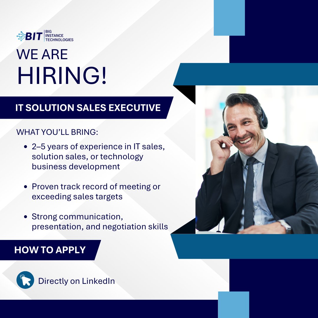 Ready to grow your career in tech sales? We’re looking for a driven professional to join our team!

For a full description of what the job entails visit our website or Linkedin.

Apply today! 💼

#Hiring #ITSales #TechCareers #SalesJobs #NowHiring #CareerOpportunity