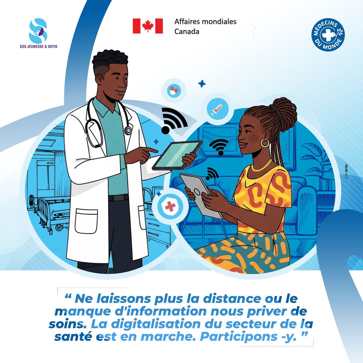 koussAnnick's tweet photo. Ne laissons plus la distance ni le manque d’information nous priver de soins.
𝗟𝗮 𝘀𝗮𝗻𝘁é 𝘀𝗲 𝗱𝗶𝗴𝗶𝘁𝗮𝗹𝗶𝘀𝗲 : 𝘀𝗼𝘆𝗼𝗻𝘀 𝗮𝗰𝘁𝗲𝘂𝗿𝘀 𝗱𝗲 𝗰𝗲𝘁𝘁𝗲 𝘁𝗿𝗮𝗻𝘀𝗳𝗼𝗿𝗺𝗮𝘁𝗶𝗼𝗻 !
#SantéPourTous
#AccèsAuxSoins
#StopVBG
#PARDSSR
#sosjd
#MdM https://t.co/KjEelnjAP8