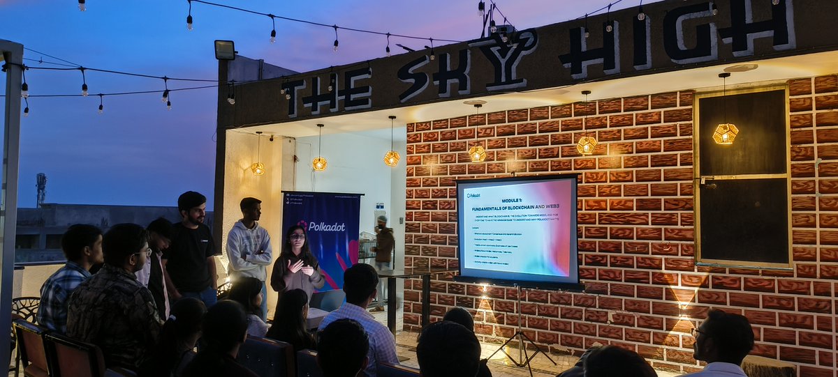 DOTmeetups's tweet photo. One of the last meetups of the year 2025. Polkadot Workshop in Vidisha, India 🇮🇳, a community meetup exploring Web3, OpenGov, and Polkadot 2.0. Big thanks to @Utkarsh_A7 for organizing. https://t.co/uLLge1jf5m