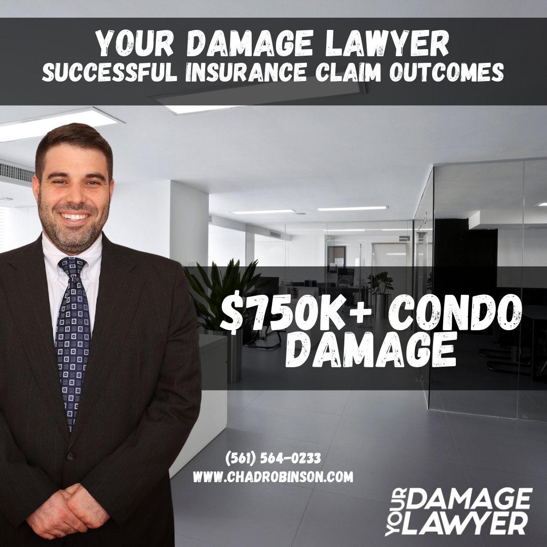💼 Successful Insurance Claim Outcome - $750,000 recovered for commercial condo damage. We fight to hold insurance companies accountable and deliver the results our clients deserve. 

#YourDamageLawyer #PersonalInjuryLawyer #FloridaLawyer #KnowYourRights #JusticeMatters