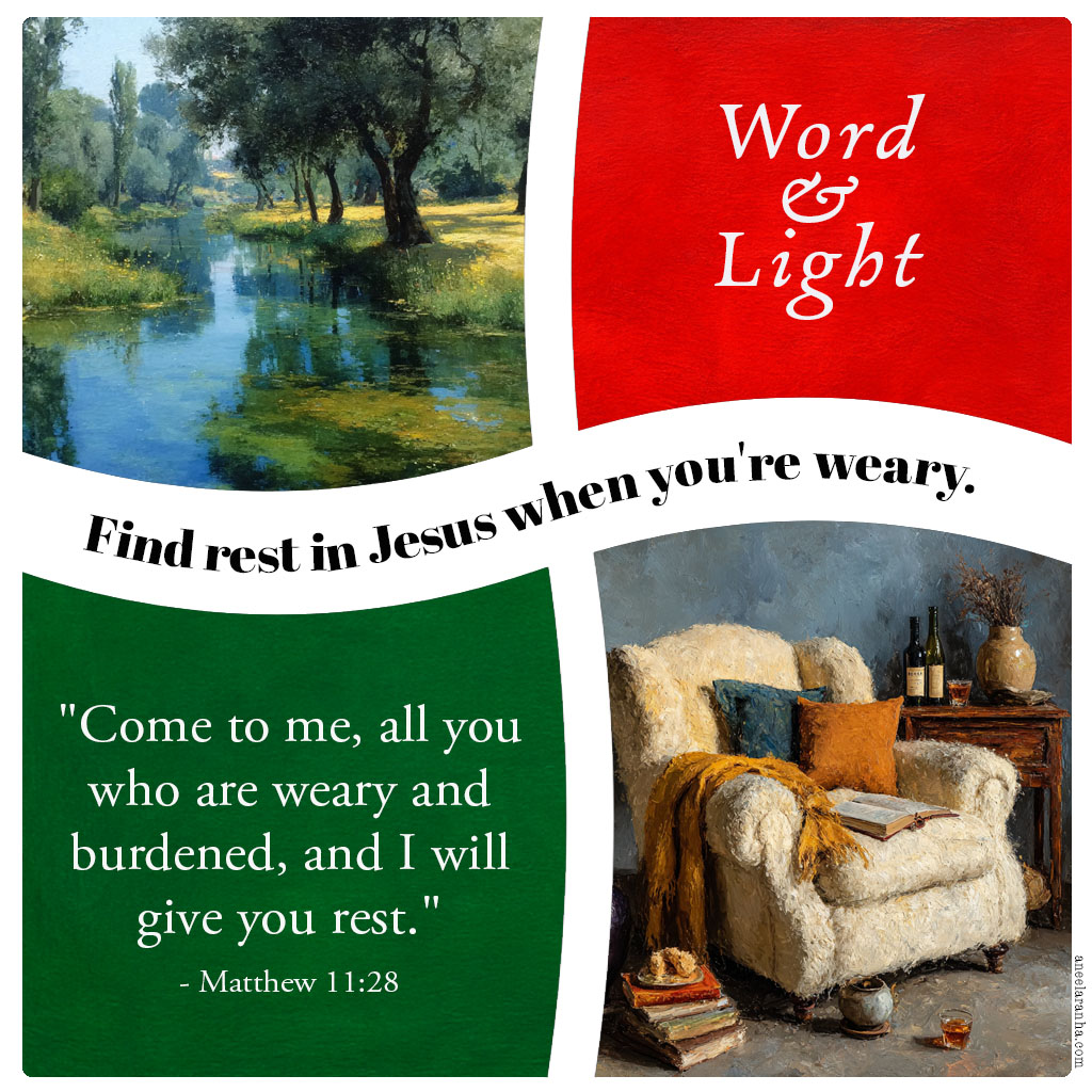 AneelAranha's tweet image. Weary soul? Come to Jesus and find the rest you've been seeking. 💙

#WordAndLight #DailyDevotional #Matthew11 #Faith #Rest #Peace #BibleVerse #ChristianLife #Hope #Comfort