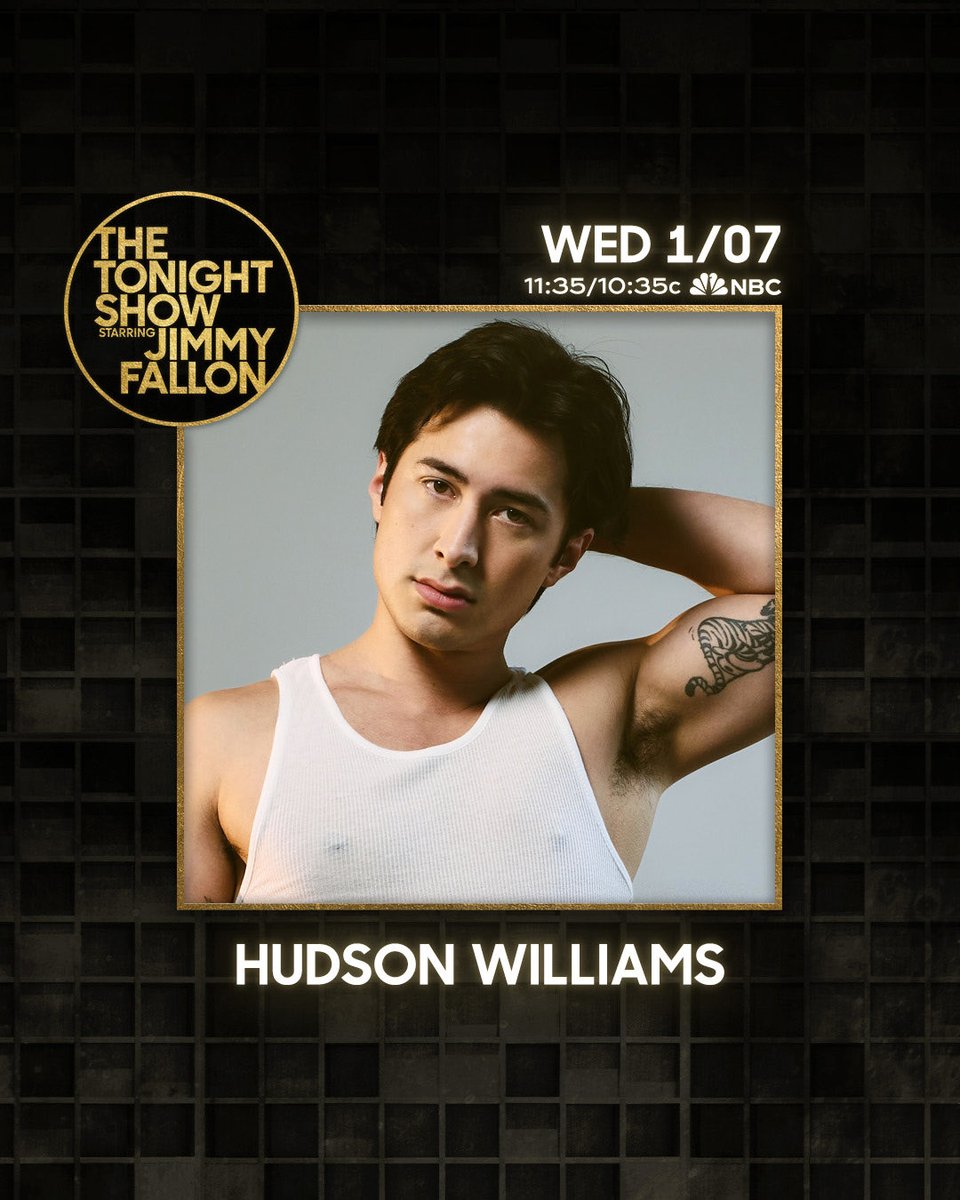 FallonTonight's tweet image. Hudson Williams makes his late night debut Wednesday, January 7 to talk Heated Rivalry! #FallonTonight #HeatedRivalry
