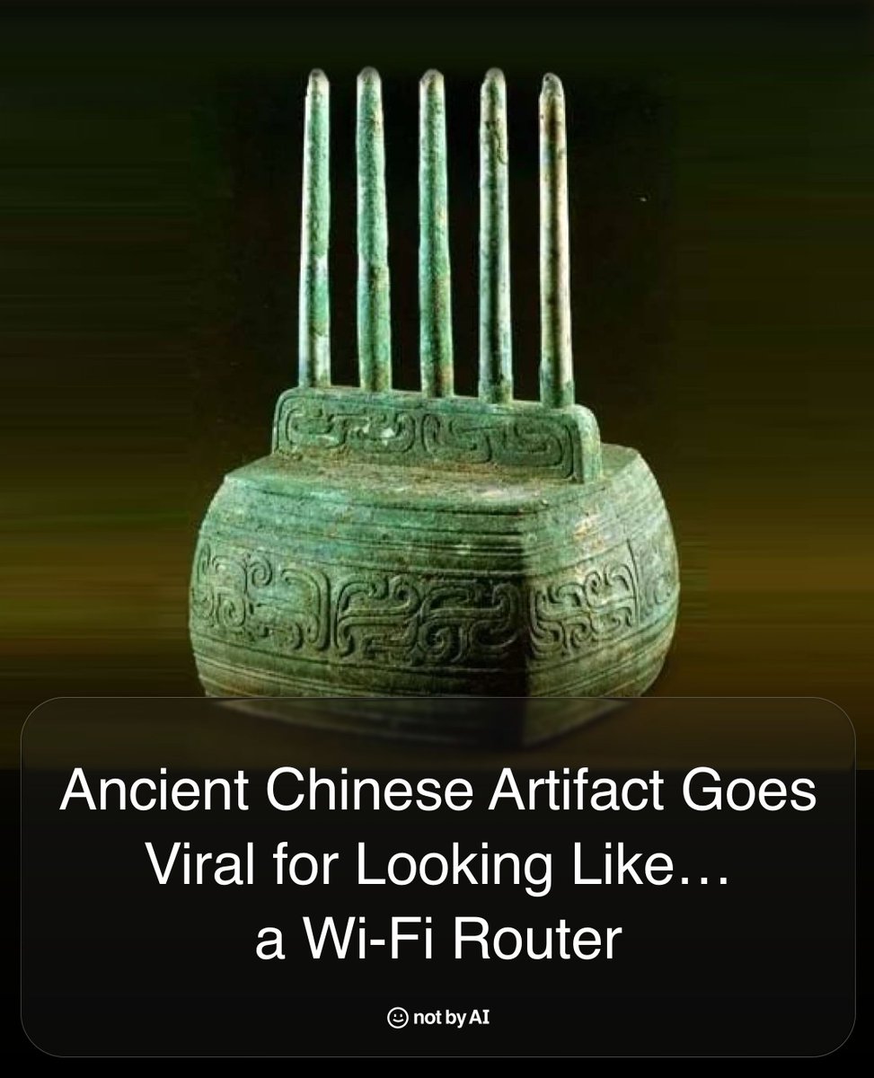 The so-called “Cloud-Pattern Five-Pillar Vessel” is a mysterious Chinese object from around 800 BCE. No one knows what it was for but it sure looks like a modern Wi-Fi router. #NotByAI

What do you think it was for?