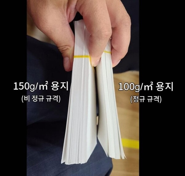 Patriot_KR's tweet image. 투표지 제작한 제본집 사장님

'정규 규격 용지보다 더 두꺼운거 쓰셨는데요'