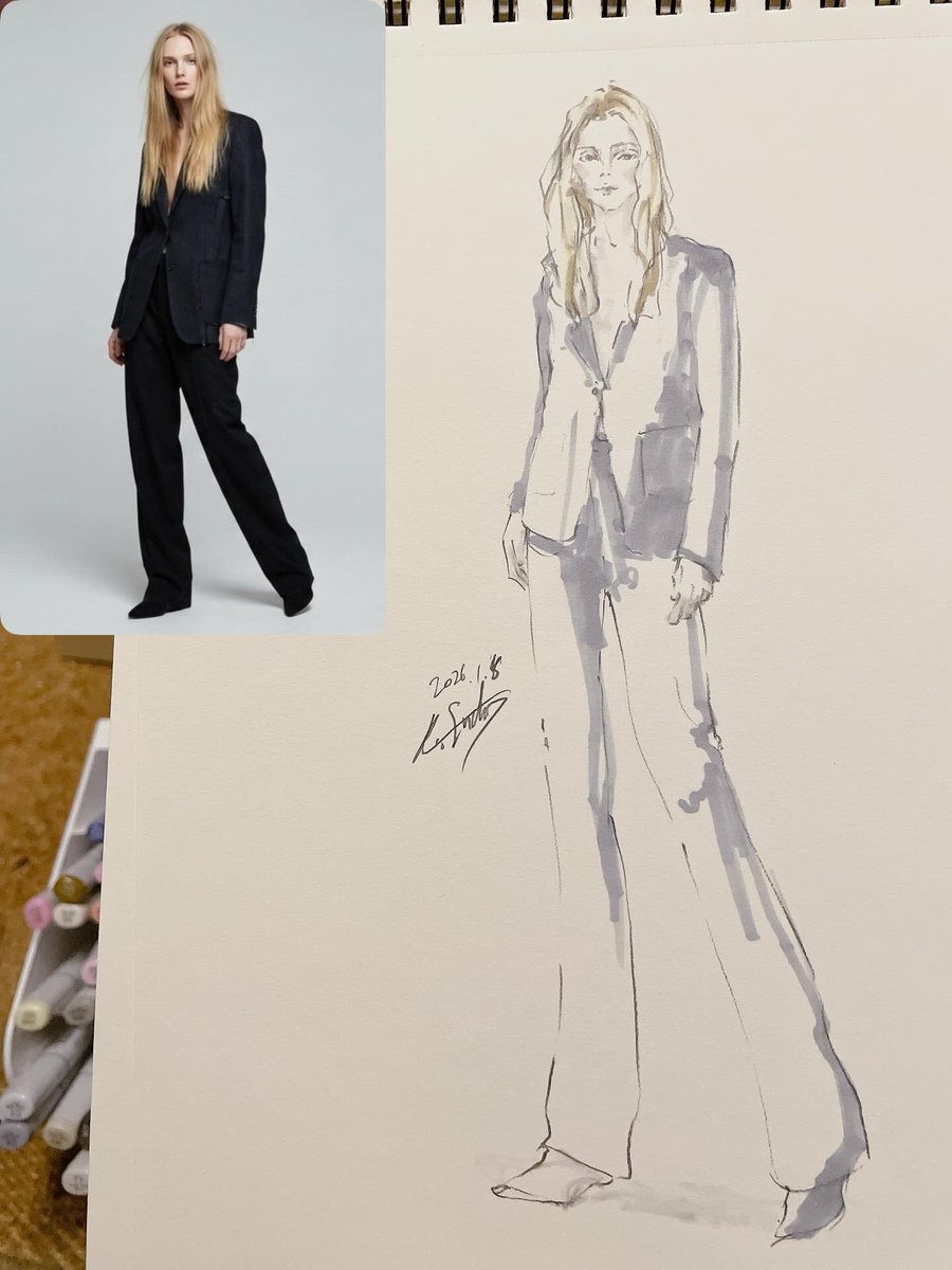 今日もささっとモードデッサン。 プロンプトジェネレーターに