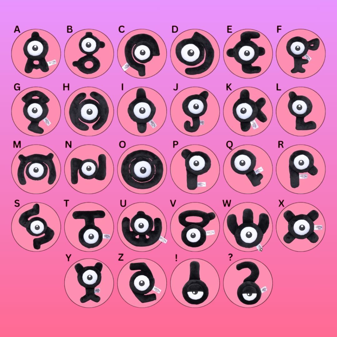 What letter are YOU? 👀
Pokémon Fit Unown Plushies—drop your initial below! ✨ 
#Pokemon #Unown