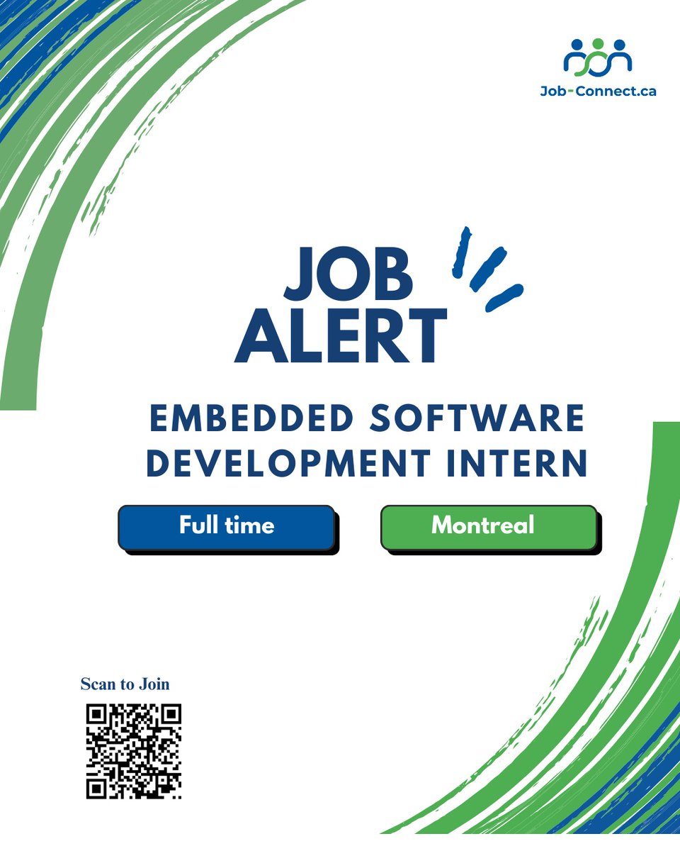 JobConnect_ca's tweet photo. Hiring: Embedded Software Development Intern

Available Location:  Montreal

Link to apply:
https://t.co/5mzrQbht3R

Visit Website for more opportunities: https://t.co/GxdSwPEF1c

#jobsincanada
#parttimejobsincanada
#Techjobs 
#Venezuela https://t.co/e3E4MHOe6Y