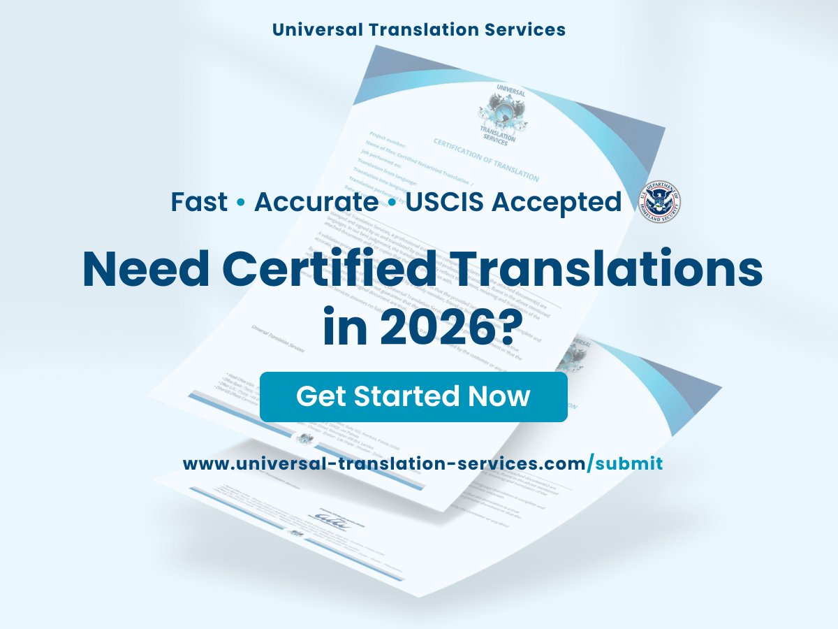 UnivTranslation's tweet photo. Need Certified Translations in 2026? 

If you're applying for immigration, submitting legal paperwork, enrolling in school, or handling official documents this year, certified translations may be required.

Submit your documents online and get a free quote today. https://t.co/kI1O7uCbdv