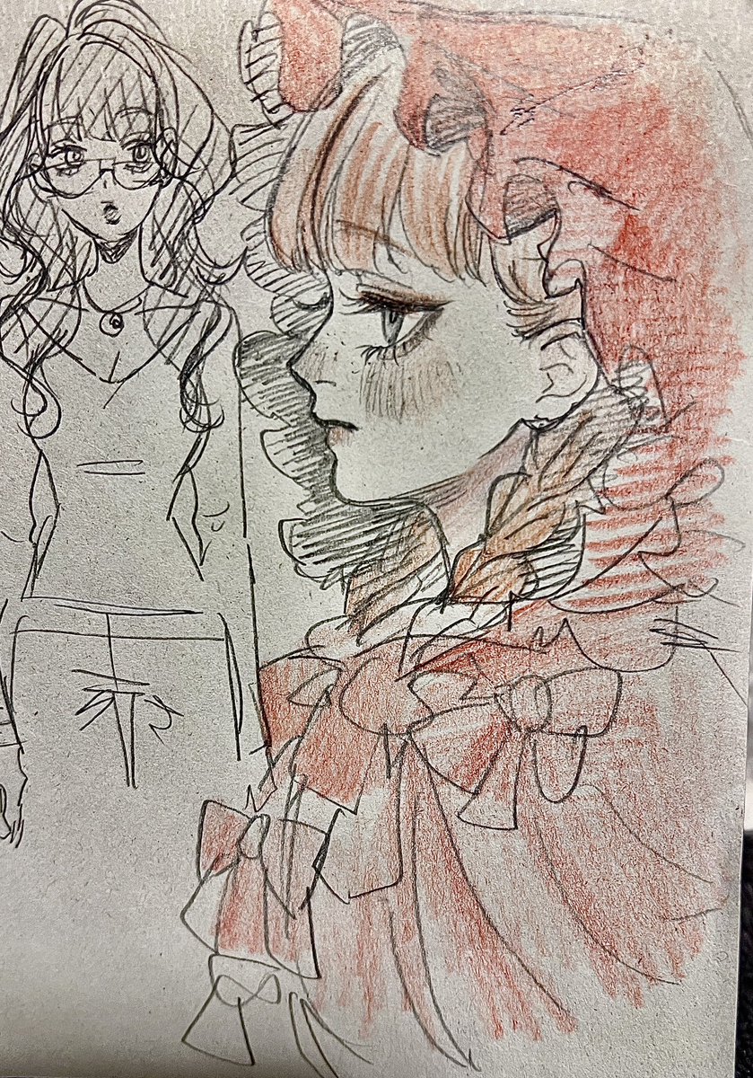 数億年ぶりに色鉛筆を出して落書きの絵を塗った✏️ 