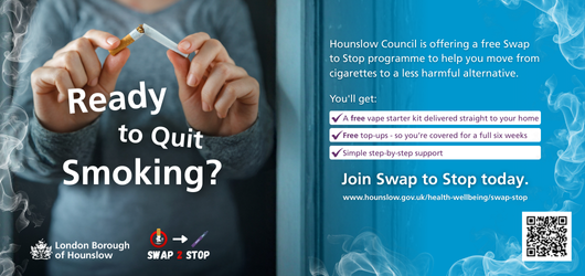 This new year are you looking to quit tobacco for a less harmful  alternative? Our Swap to Stop initiative means you can get a free vape kit  to help you give up